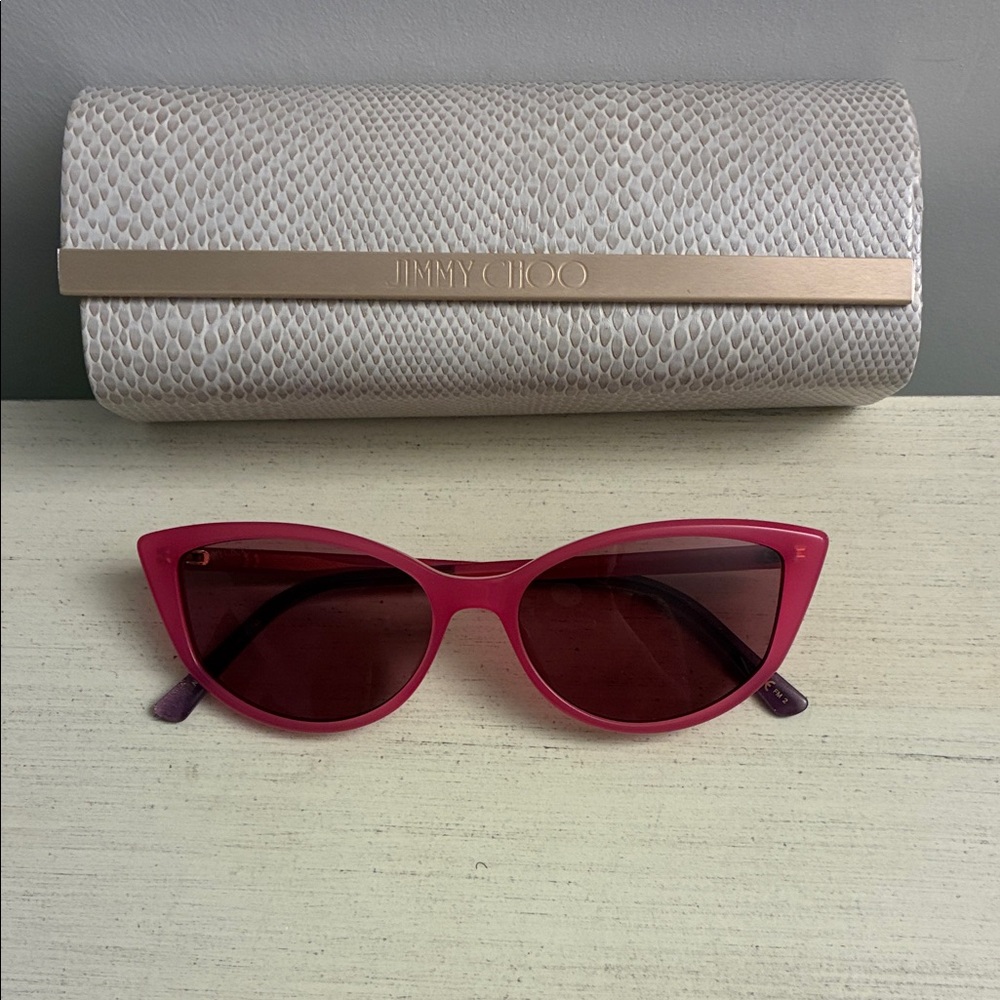 💗🕶️ NWT Jimmy Choo Fuchsia Cat-Eye Sunglasses